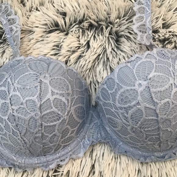 VICTORIA SECRET PINK lace flower blue  34D - Picture 3 of 7